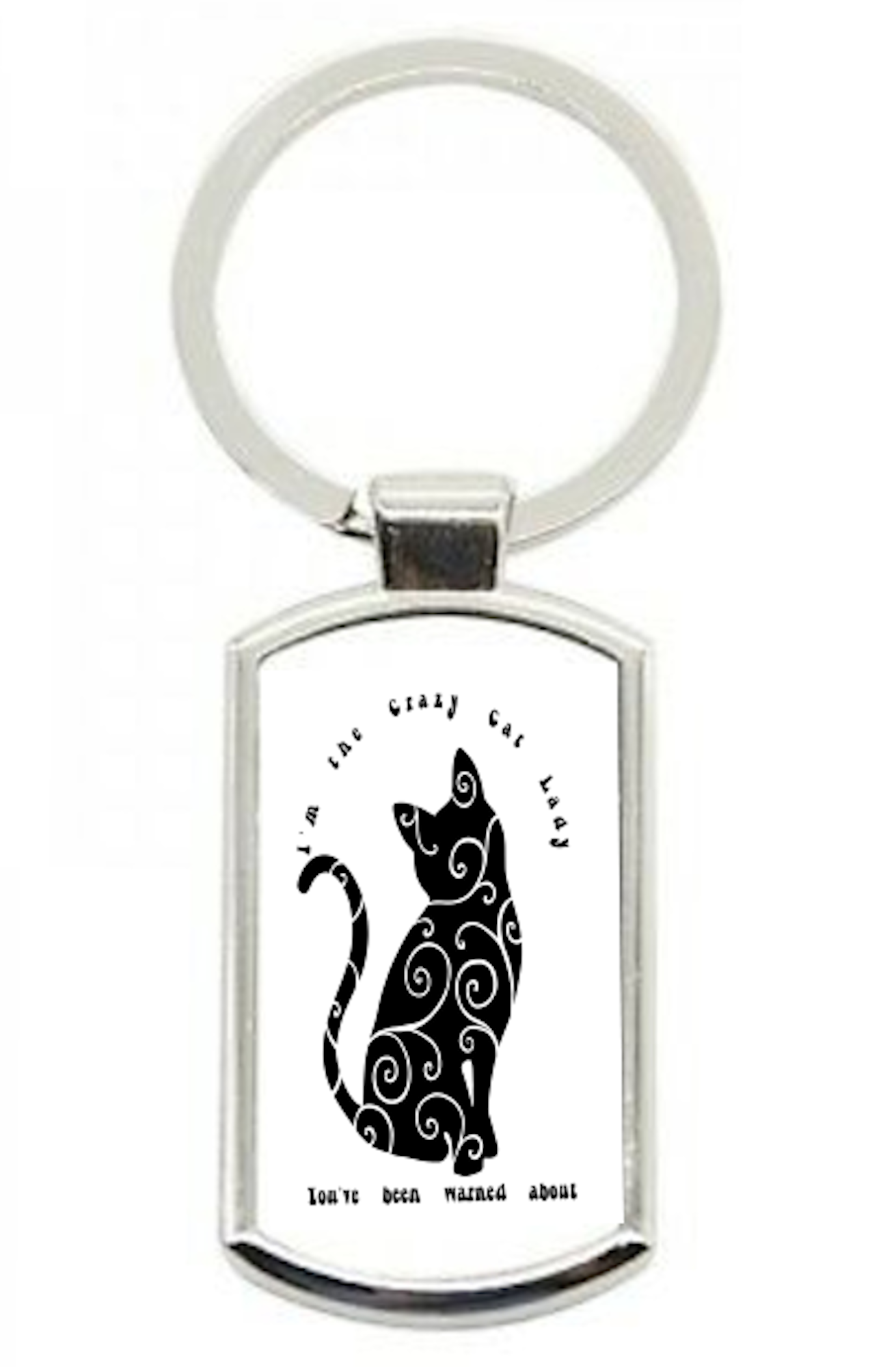 Crazy Cat Lady You've Been Warned About Rectangle Keyring, Cat